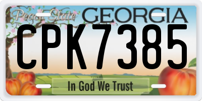 GA license plate CPK7385