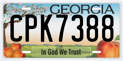GA license plate CPK7388