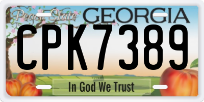 GA license plate CPK7389