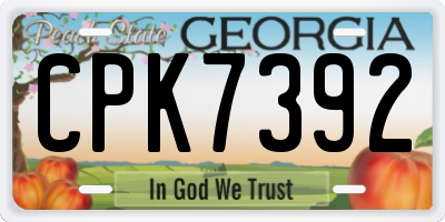 GA license plate CPK7392