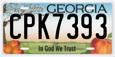 GA license plate CPK7393