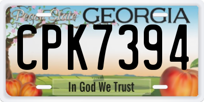 GA license plate CPK7394