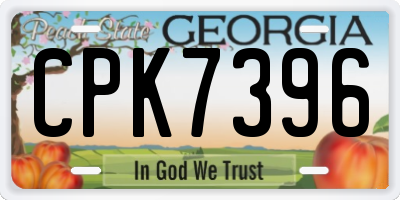 GA license plate CPK7396