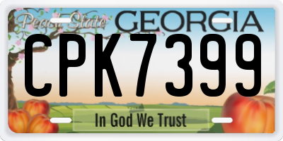 GA license plate CPK7399
