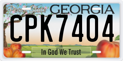 GA license plate CPK7404