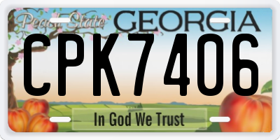 GA license plate CPK7406
