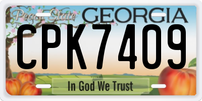 GA license plate CPK7409