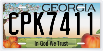 GA license plate CPK7411
