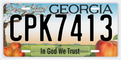 GA license plate CPK7413