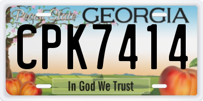 GA license plate CPK7414