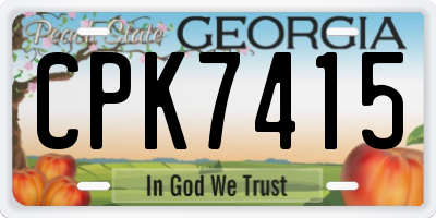 GA license plate CPK7415