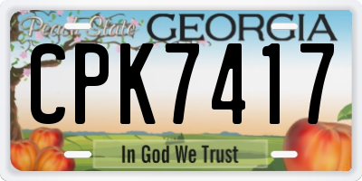 GA license plate CPK7417