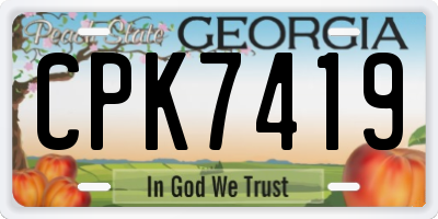 GA license plate CPK7419