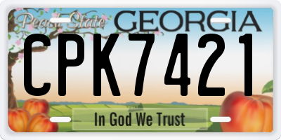 GA license plate CPK7421