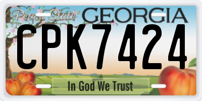 GA license plate CPK7424