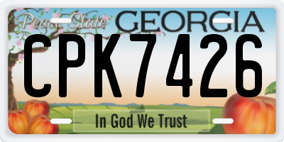GA license plate CPK7426