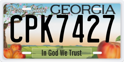 GA license plate CPK7427