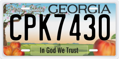 GA license plate CPK7430