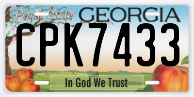 GA license plate CPK7433