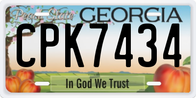GA license plate CPK7434