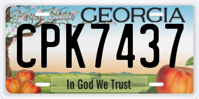 GA license plate CPK7437