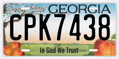 GA license plate CPK7438