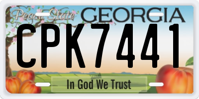 GA license plate CPK7441