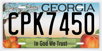 GA license plate CPK7450