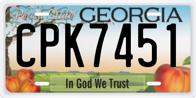 GA license plate CPK7451