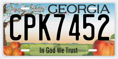 GA license plate CPK7452