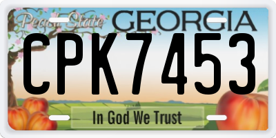 GA license plate CPK7453