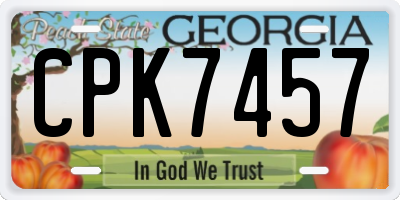 GA license plate CPK7457