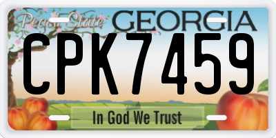 GA license plate CPK7459