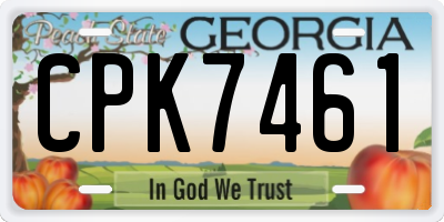 GA license plate CPK7461