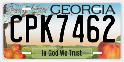 GA license plate CPK7462