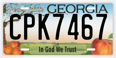 GA license plate CPK7467