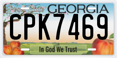 GA license plate CPK7469