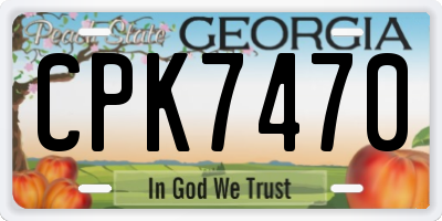 GA license plate CPK7470