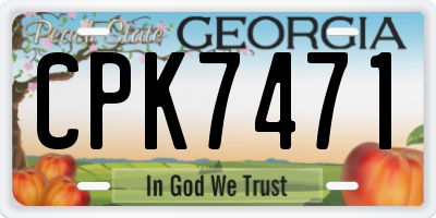 GA license plate CPK7471