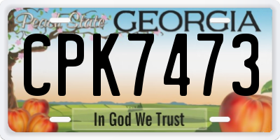 GA license plate CPK7473
