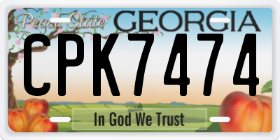 GA license plate CPK7474