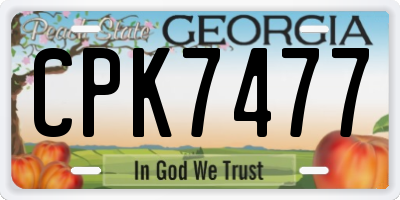GA license plate CPK7477