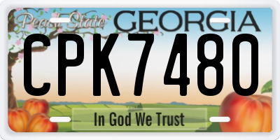 GA license plate CPK7480