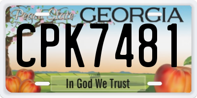 GA license plate CPK7481