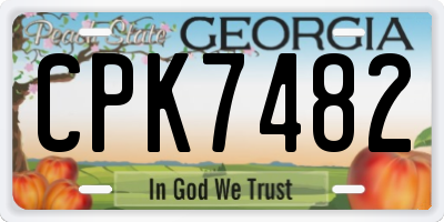 GA license plate CPK7482