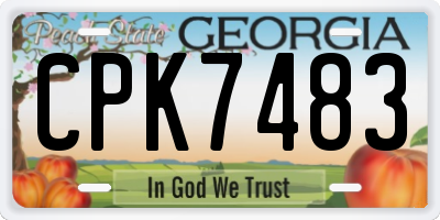 GA license plate CPK7483