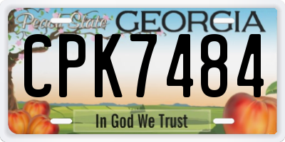 GA license plate CPK7484