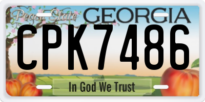 GA license plate CPK7486