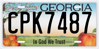 GA license plate CPK7487