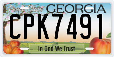 GA license plate CPK7491
